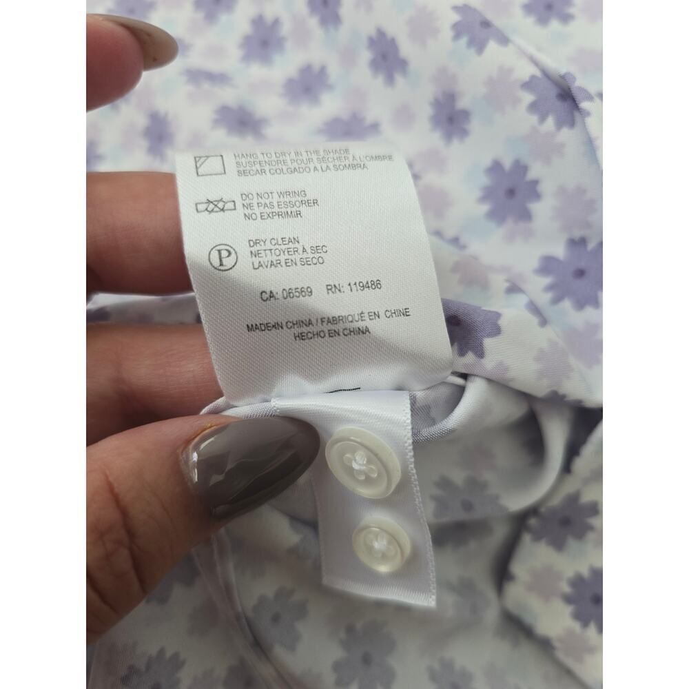 Report Collection Floral Shirt Men M Purple Stretch Slim Fit NWOT Soft Statement - Picture 5 of 9